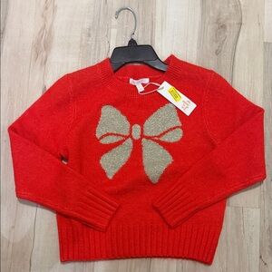 GB Girls Red Sweater with Bow Accent
